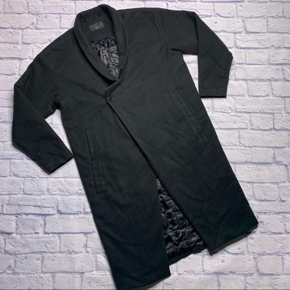Zara Man Wool Blend Coat in Black